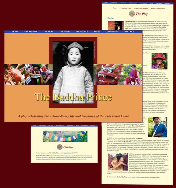 Web Design for The Buddha Prince play